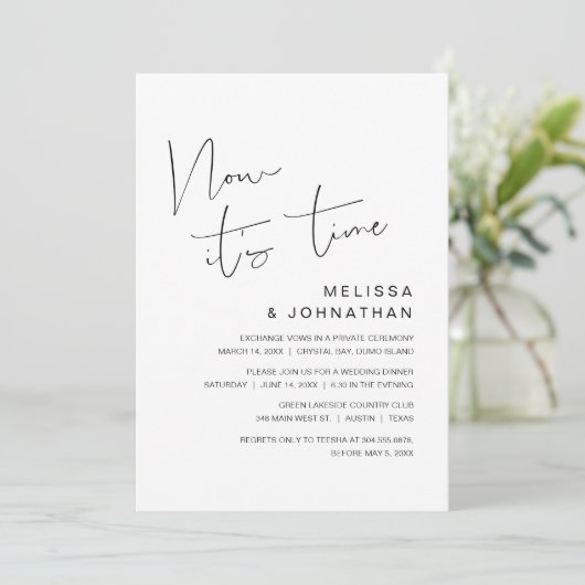 Elopement, jetzt ist es Zeit Einladung (Stehend Vorderseite)
