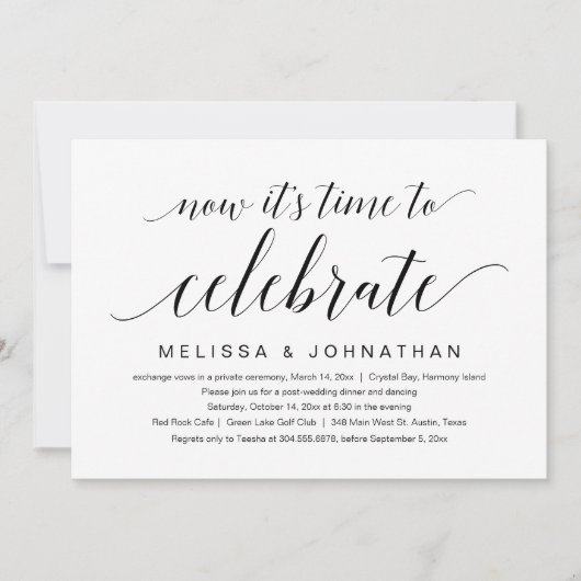 Elopement, jetzt ist es Zeit zu feiern Einladung (Vorderseite)
