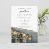 Elopement Lake Como Italien Hochzeitsempfang Einladung (Stehend Vorderseite)