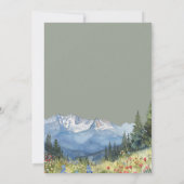 Elopement Mountain Sage Green Wedding Reception Einladung (Rückseite)