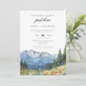 Elopement Mountain Wedding Reception Foto Einladung (Stehend Vorderseite)