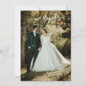 Elopement nach Hochzeit Foto glücklich Einladung (Vorderseite)