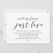 Elopement-Party, Nichts Extravagant nur Liebe Einladung (Vorderseite)