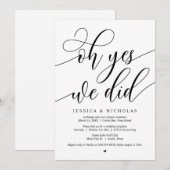 Elopement-Party, Oh ja, wir haben eingeladen Einladung (Vorne/Hinten)