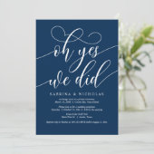 Elopement-Party, Oh ja, wir haben eingeladen Einladung (Stehend Vorderseite)