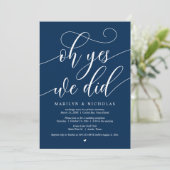 Elopement-Party, Oh ja, wir haben es getan Einladung (Stehend Vorderseite)