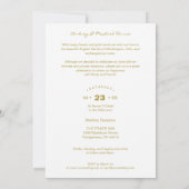 Elopement Photo Wedding Elegant Floral Fake Golden Einladung (Rückseite)