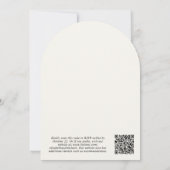 Elopement QR Code Cream Arch Wedding Empfang Einladung (Rückseite)