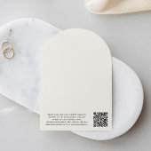 Elopement QR Code Cream Arch Wedding Empfang Einladung