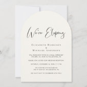 Elopement QR Code Foto Arch Wedding Reception Einladung (Vorderseite)
