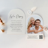Elopement QR Code Foto Arch Wedding Reception Einladung