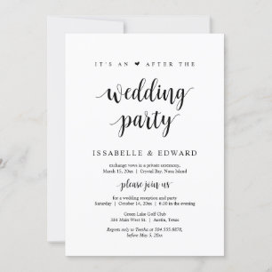 Elopement, seine und nach der Hochzeitsfeier Einladung