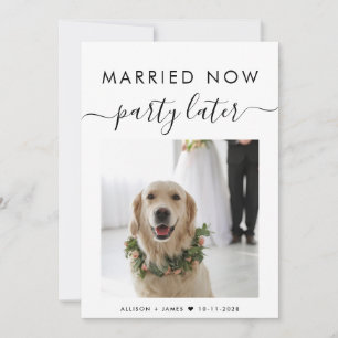 Elopement Verheiratet jetzt Party später Foto Hoch