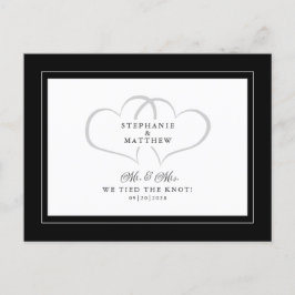 Elopement We tied the Knot Mr & Mrs Schwarz-weiß Einladungspostkarte