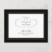 Elopement We tied the Knot Mr & Mrs Schwarz-weiß Einladungspostkarte (Vorderseite)