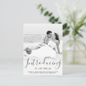 Elopement Wedding Announcement Foto Postkarte (Stehend Vorderseite)