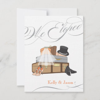 Elopement Wedding Announcement - Orange Einladung
