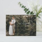 Elopement Wedding Einladungen mit Fotos (Stehend Vorderseite)