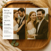 Elopement Wedding Modern Elegant Minimalist Photo Einladung