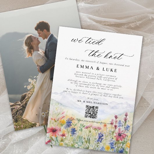 Elopement Wild Mountain Foto Hochzeit Ankündigung