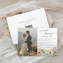 Elopement Wildblumen Mountain Foto QR Hochzeit