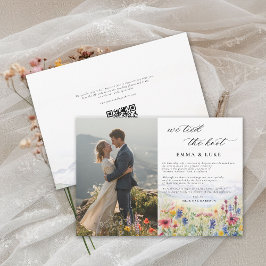 Elopement Wildblumen Mountain Foto QR Hochzeit Ankündigung