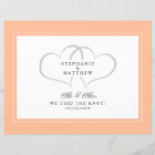 Elopement Wir tied den Knoten Mr & Mrs Peach Postc (Vorderseite)