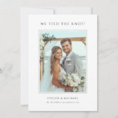 Elopement Wir tippen das Knot Beach Wedding Foto Ankündigung (Vorderseite)