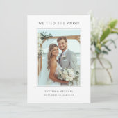 Elopement Wir tippen das Knot Beach Wedding Foto Ankündigung (Stehend Vorderseite)