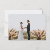 elopierte, schlanke Hochzeitsankündigung Dankeskarte (Rückseite)