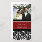 Eloption Ankündigung Foto-Karte Red Damask (Vorne/Hinten)