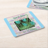 Eloquent Aquamarine Blume Hochzeiten Untersetzer (angewinkelt)