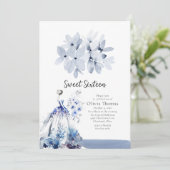 Eloquent Blue Ballroom Dress 16 . Geburtstag Einladung (Stehend Vorderseite)