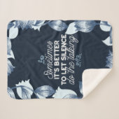 Eloquent Silence Zitat Kunst für Serendekor Sherpadecke (Vorderseite (Horizontal))