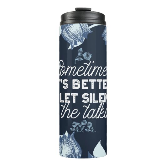 Eloquent Silence Zitat Kunst für Serendekor Thermosbecher (Vorderseite)
