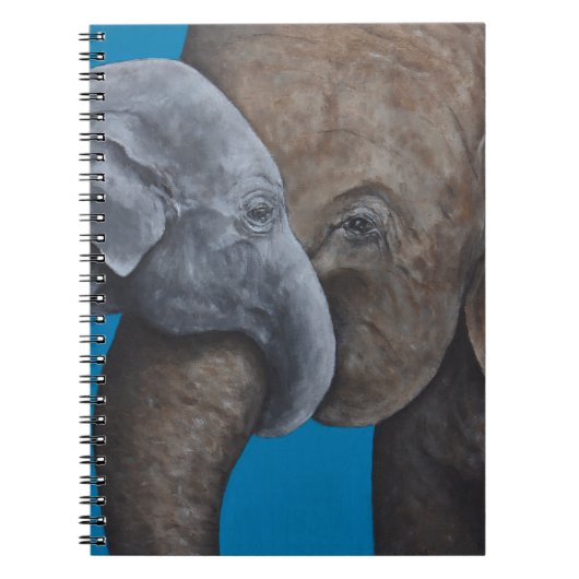 Elphant und Child Blue Notebook Notizblock (Vorderseite)