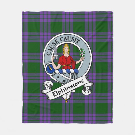 Elphinstone Clan Abzeichen Tartan Kariert Fleecedecke (Vorderseite)