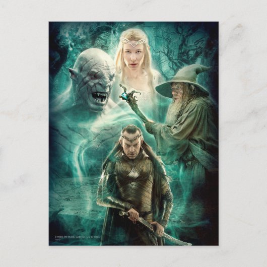 ELROND™, Azog, Galadriel und Gandalf Graphic Postkarte (Vorderseite)