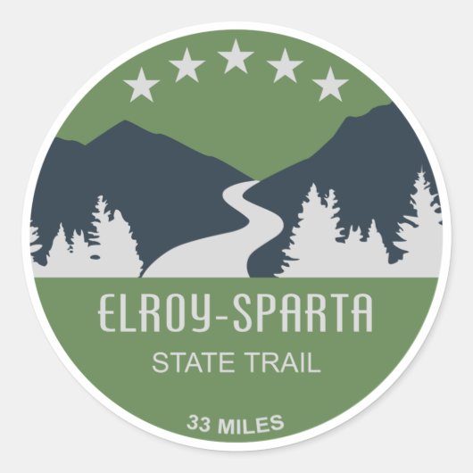 Elroy-Sparta Staat Runder Aufkleber (Vorderseite)