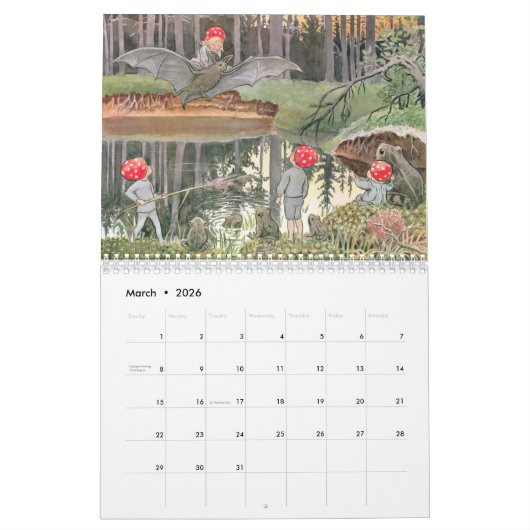 Elsa Beskow Calendar Kalender (Mär 2026)
