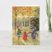 Elsa Beskow Herbstlaubs Happy Thanksgiving Feiertagskarte (Vorderseite)