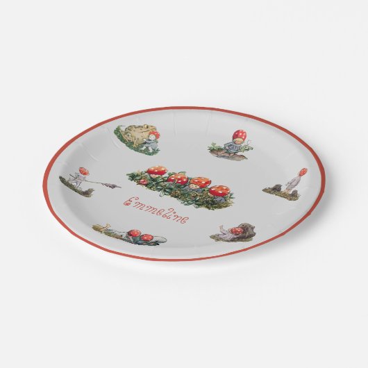 Elsa Beskow Kinder des Waldes Pappteller (Schrägansicht)