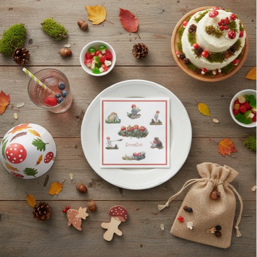 Elsa Beskow Kinder des Waldes Serviette