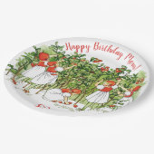 Elsa Beskow Niedlich Strawberry Girl Pappteller (Schrägansicht)