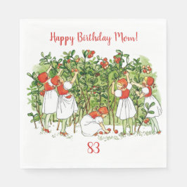 Elsa Beskow Strawberry Girls Paper Napkin Serviette