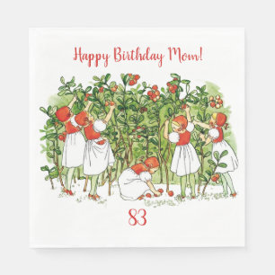 Elsa Beskow Strawberry Girls Paper Napkin Serviette
