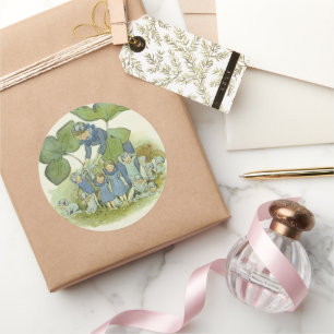Elsa Beskow Vintage Blumenfee Runder Aufkleber
