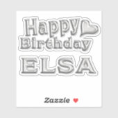 Elsa Happy Birthday silver Aufkleber Sticker (Blatt)