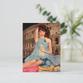 Elsa Martinelli und das weiße Kätzchen Postkarte (Stehend Vorderseite)
