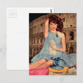 Elsa Martinelli und das weiße Kätzchen Postkarte (Vorne/Hinten)